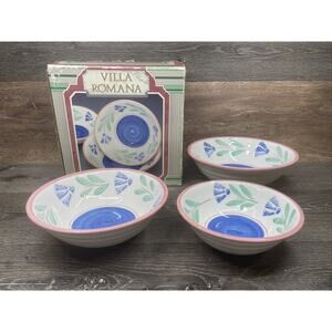Villa Romana Pasta Bowls Set of 3 Italy Handpainted